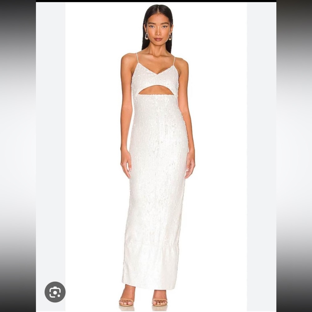 Alice + Olivia white sequin dress